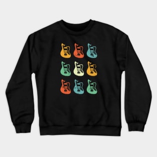 Offset Style Electric Guitar Bodies Retro Theme Crewneck Sweatshirt